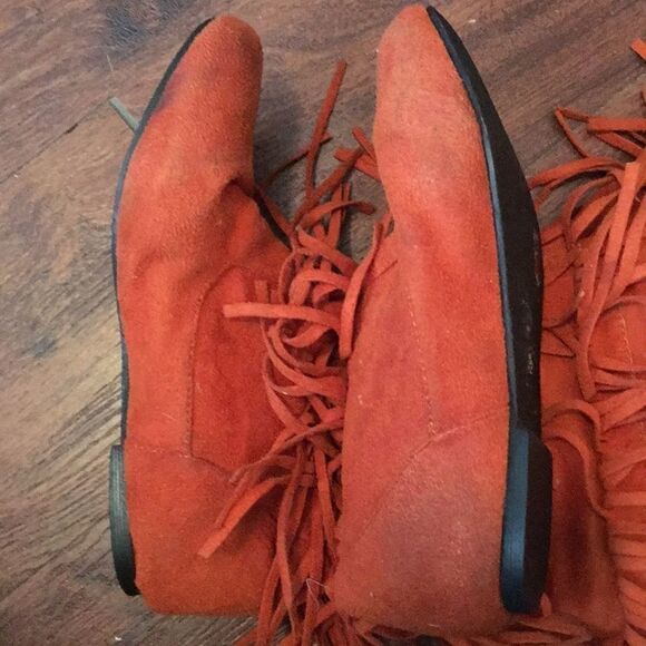 Orange Women's Three-Layer Fringe Boots - Picture 4 of 9